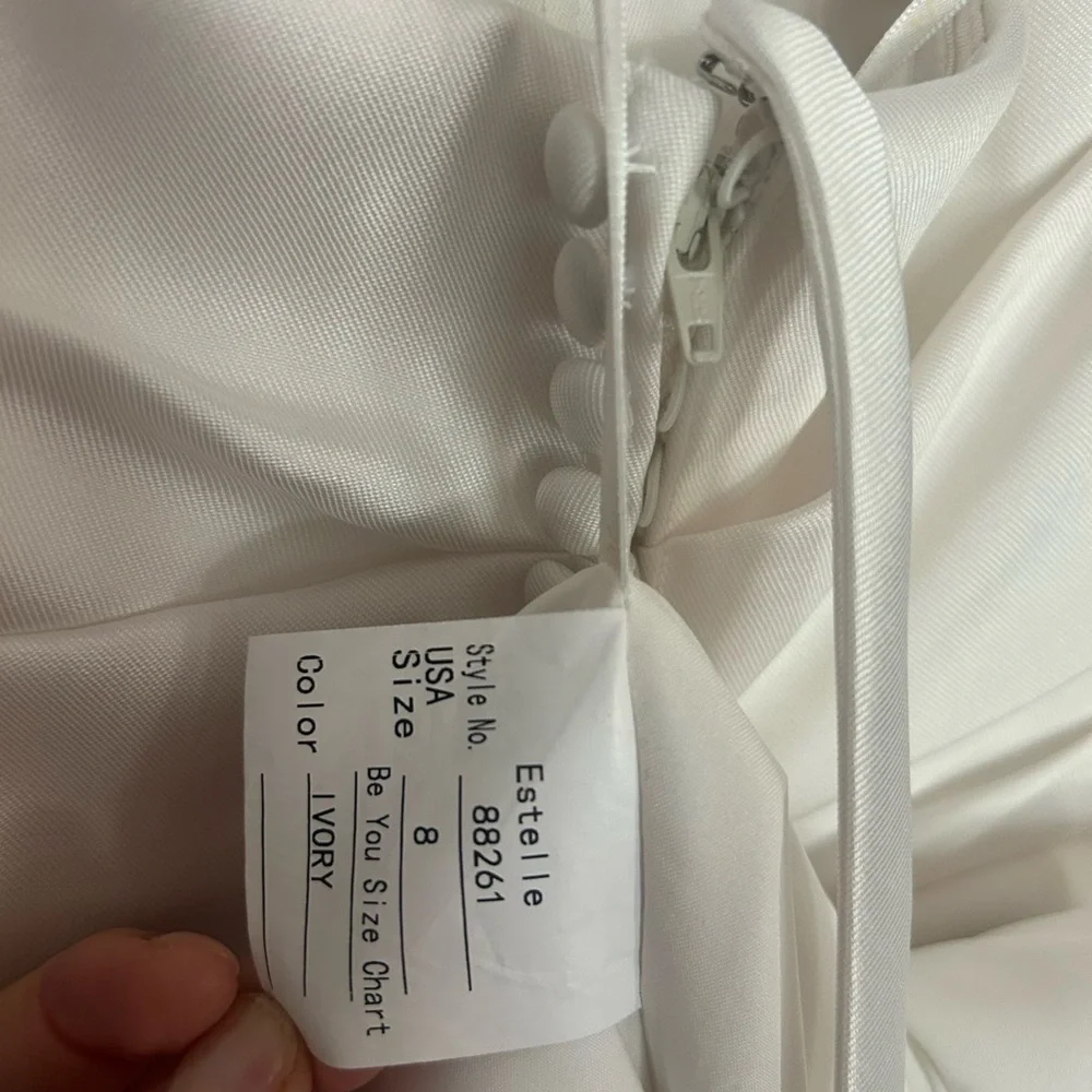 Elegant White Strapless Dress - Picture 3 of 12